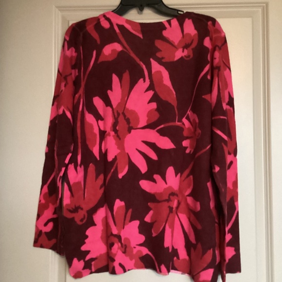 Charter Club Women's 100% Cashmere Floral-Print Long-Sleeve Sweater, size XL - Picture 4 of 7